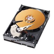 opened internal hard disk  showing parts