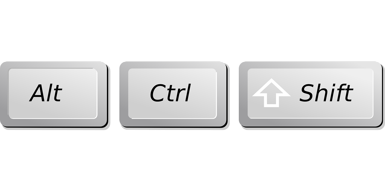 keyboard shortcuts with Alt, Ctrl and shift keys