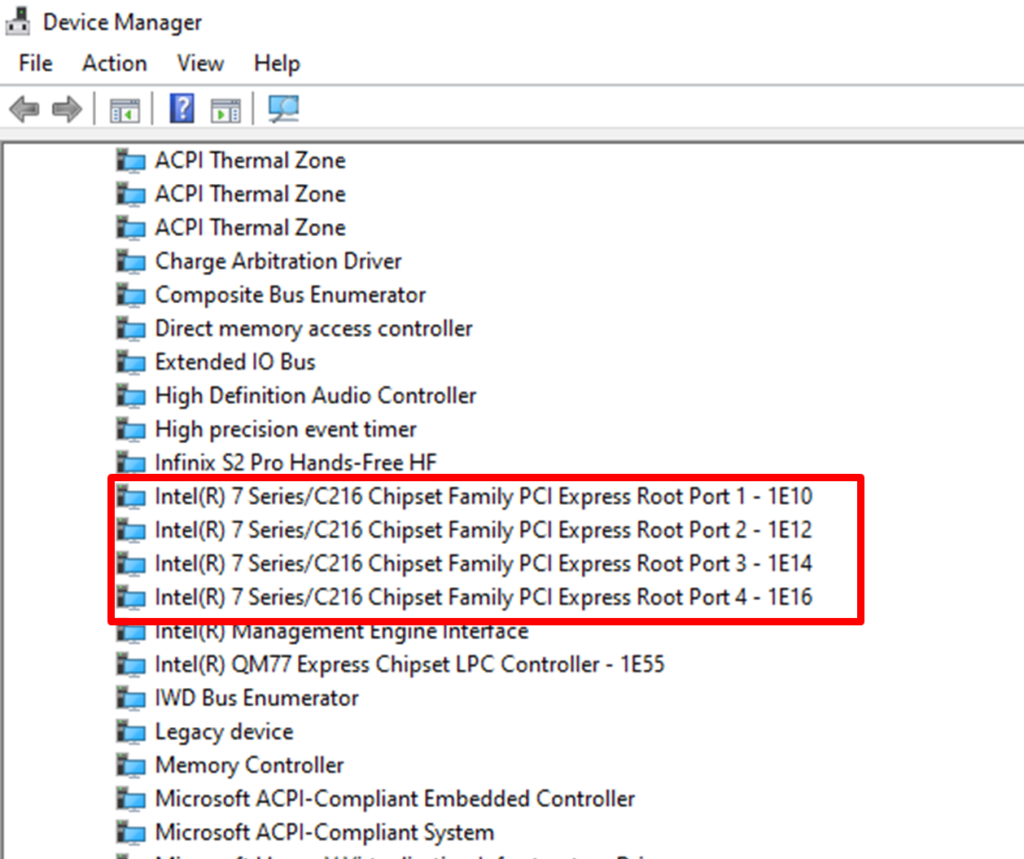 Chipset drivers in Windows 10 from device manager