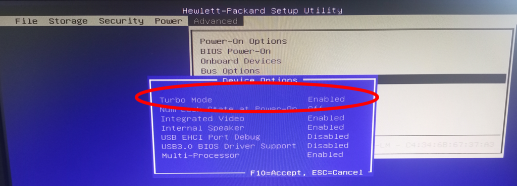 enable intel turbo boost mode technology in bios windows OS